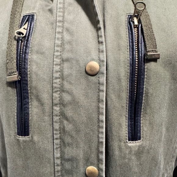 Topshop Full Zip Utility Jacket Olive - Picture 7 of 15